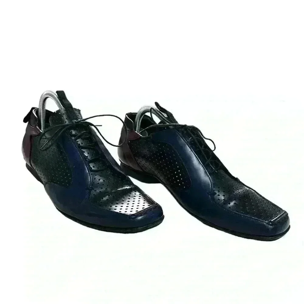Prada Perforated Leather Bowling Shoes Vintage 2000 - Picture 1 of 7